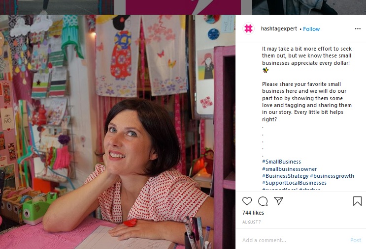 Place hashtags in a way that increases readability and does not obstruct views. Example taken from hashtag expert Instagram page.