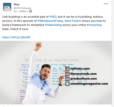 branded hashtag on LinkedIn