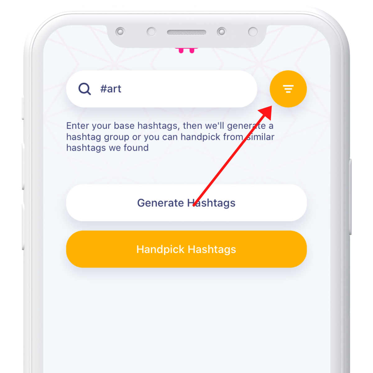Hashtag Expert app configuration button