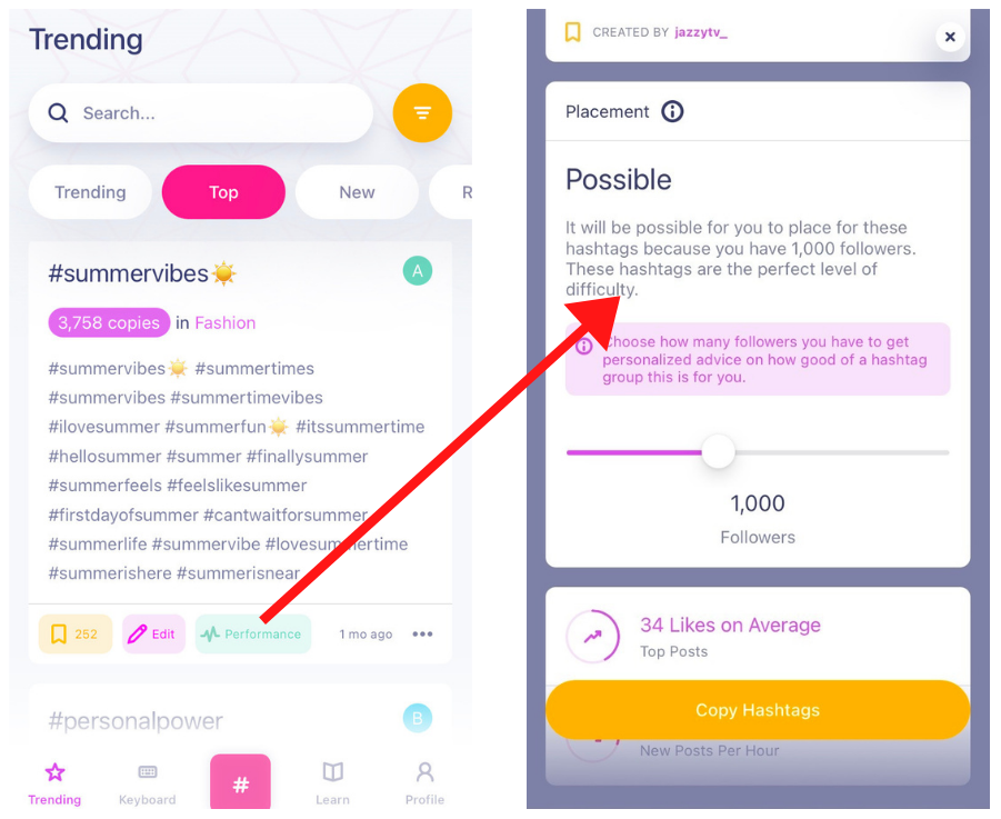 Placement card tells you how likely it is for your post to get likes and engagement on Instagram