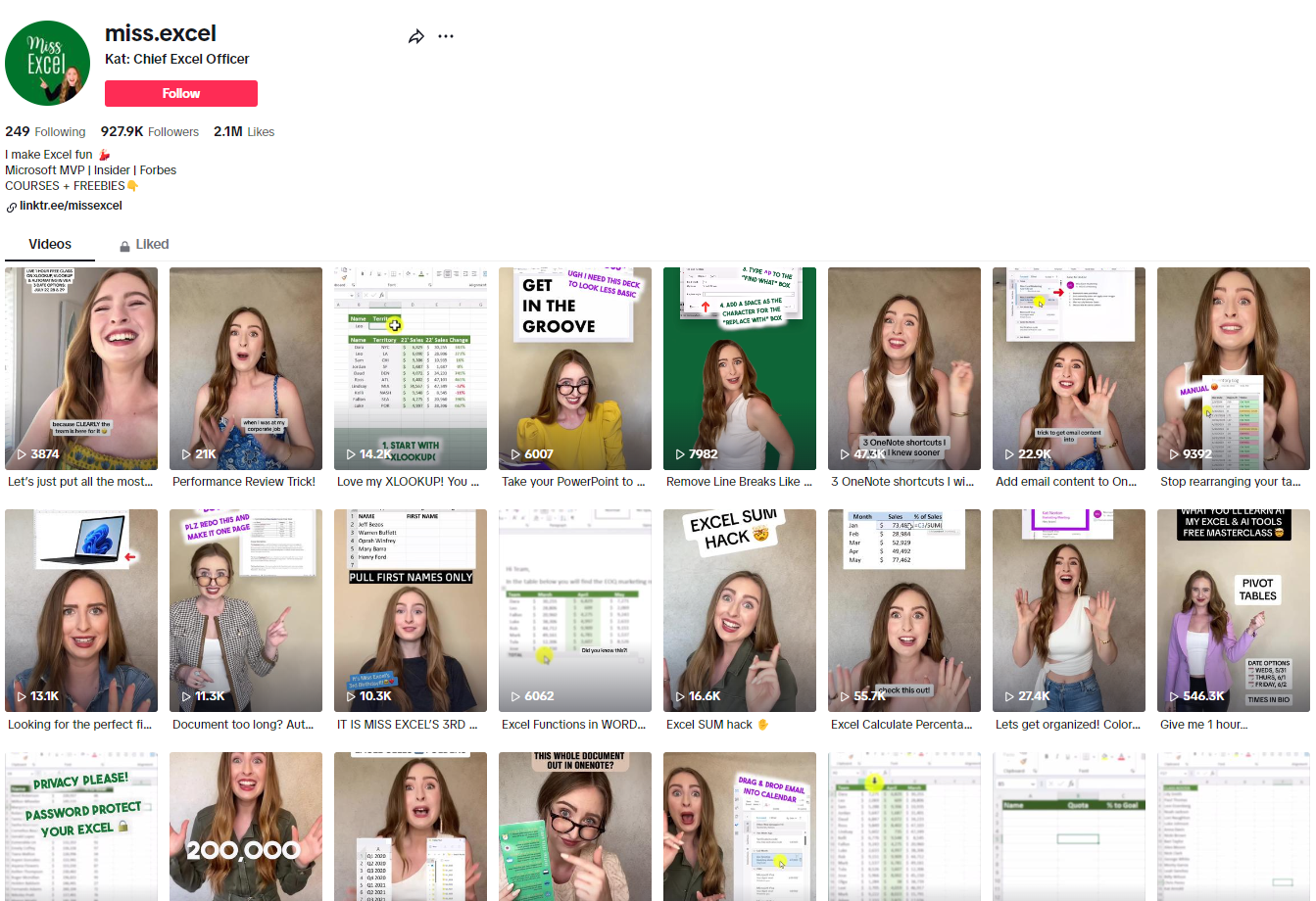 Kat Norton's TikTok page